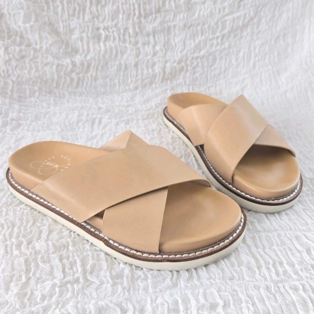 Oasis Society Ryder Sandals Womens 6 Nude Casual Strappy Coastal Summer Vacation